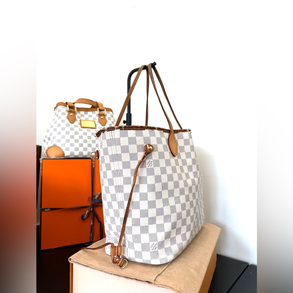 Authentic Louis Vuitton Neverfull Damier Azur Tote Bag Made in France SA0121 - Picture 5 of 16